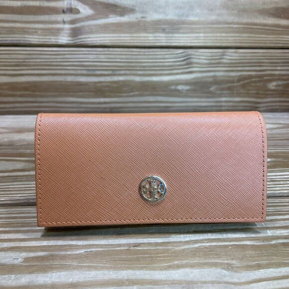 Tory Burch Sunglasses Case Orange Leather Magnetic Eyeglasses Case - Picture 1 of 10